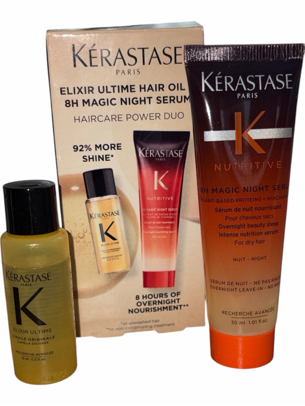 Nutritive 8H Magic Night Serum & Elixir Ultime Hair Oil Duo